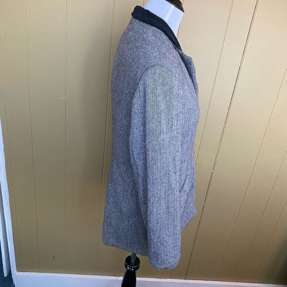 Evan Picone wool Blend women 12 three button blazer jacket w/velour collar - Picture 5 of 11